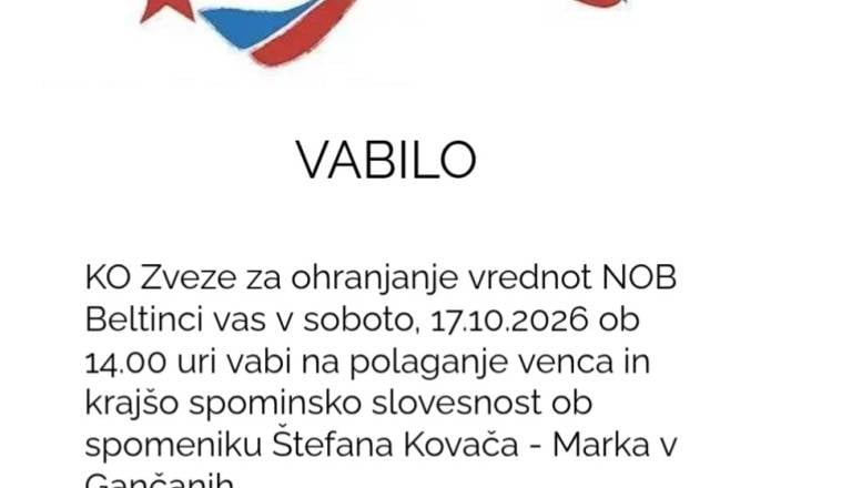Polaganje venca in krajša spominska slovesnost ob spomeniku Štefana Kovača - Marka v Gančanih