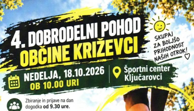 4. DOBRODELNI POHOD OBČINE KRIŽEVCI 2026