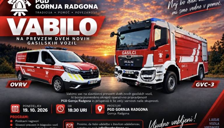 Prevzem dveh novih gasilskih vozil - PGD Gornja Radgona